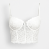 Bustiera dantela alba faja