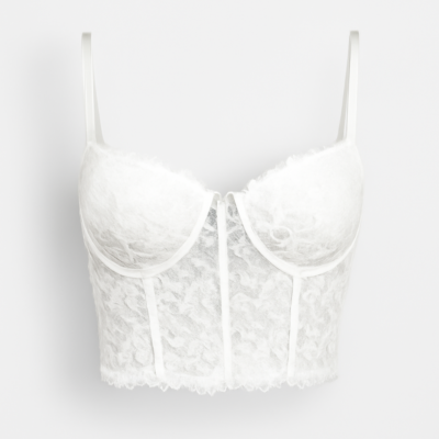 Bustiera dantela alba faja