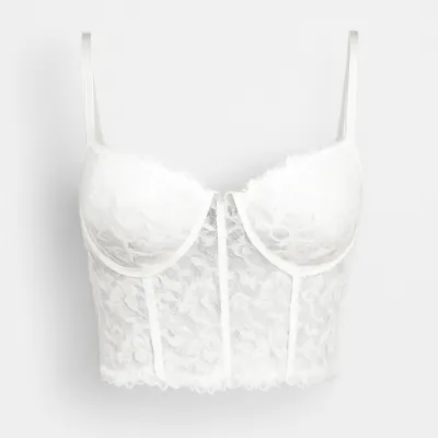 Bustiera dantela alba faja