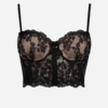 Bustiera dantela negru waist