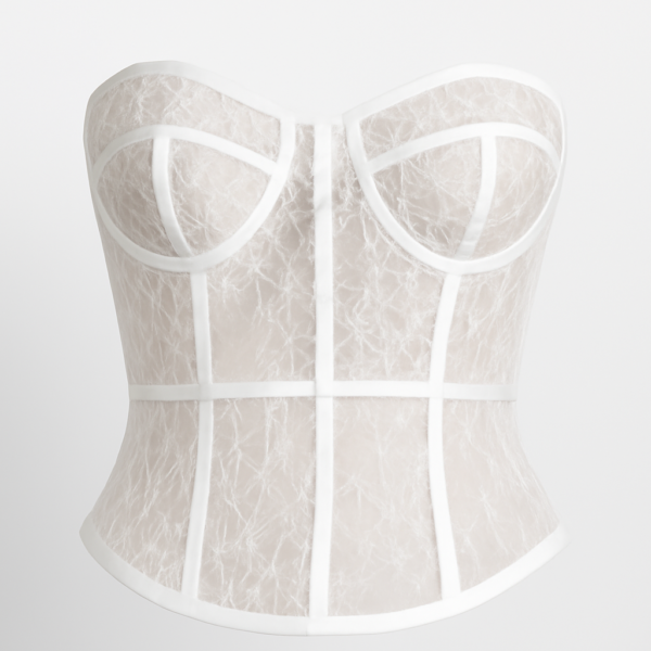 Sutien tip bustiera dantela alba