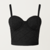 Bustiere negru cu margele și bretele de corset