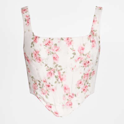 Bustiere cu flori și detaliu corset