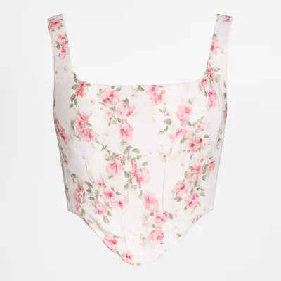 Bustiere cu flori și detaliu corset