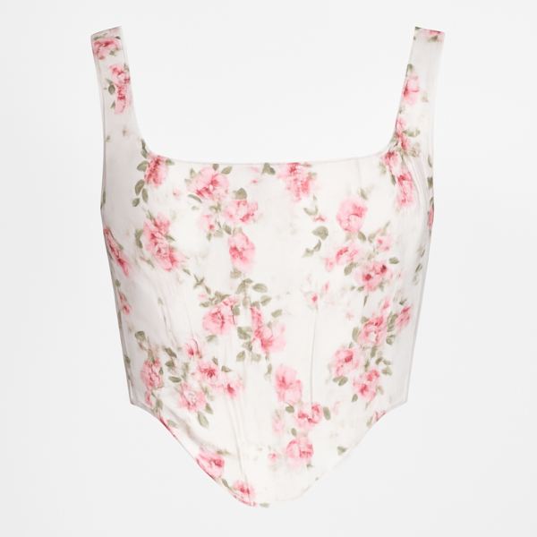 Bustiere cu flori și detaliu corset