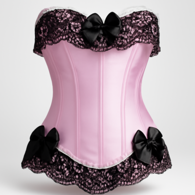 Corset roz și negru with diamonds