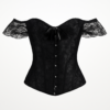 Corset Bustiere chic negru alb cu perle