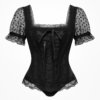 Corset negru cu șireturi visiniu