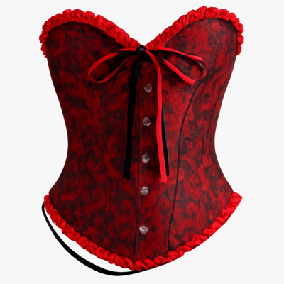 Corset victorian roșu și negru