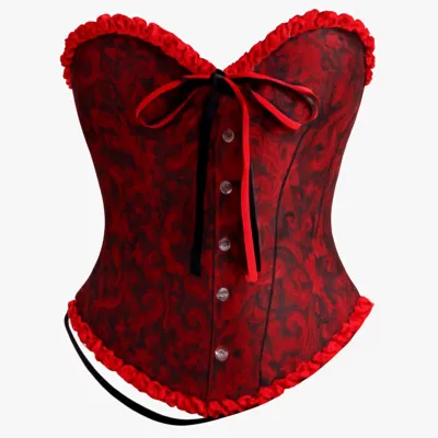 Corset victorian roșu și negru