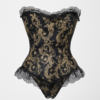 Corset din brocart albastru și auriu