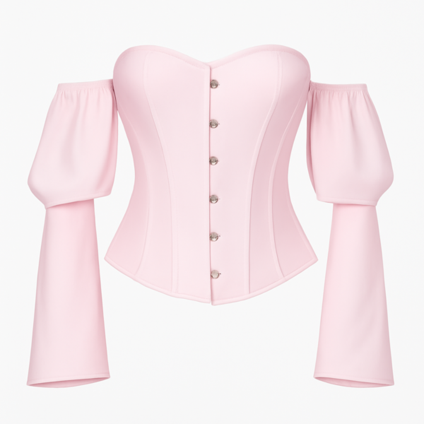 Corset bustieră cu mânecă lungă, roz