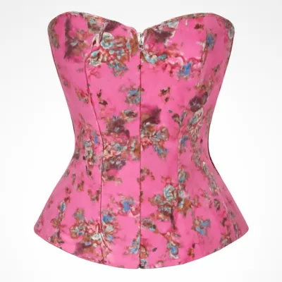 Corset roz cu flori dama elegant