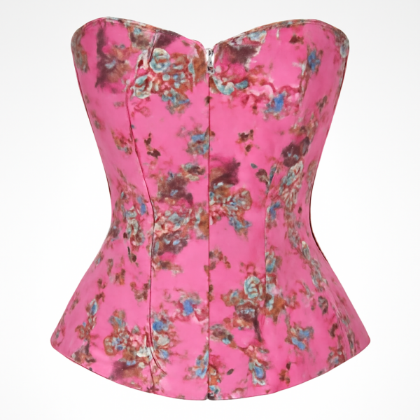 Corset roz cu flori dama elegant