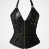 Corset negru gotic fără bretele