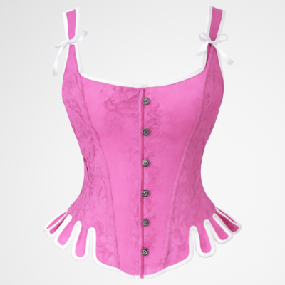 Corset renascentist roz și alb