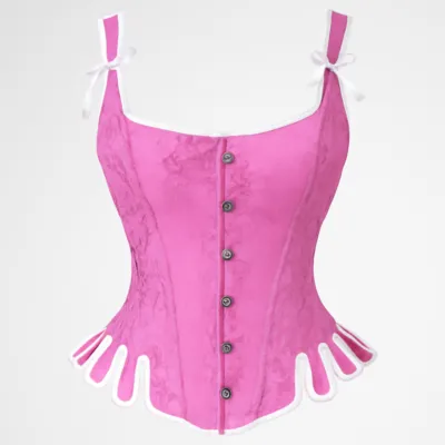Corset renascentist roz și alb