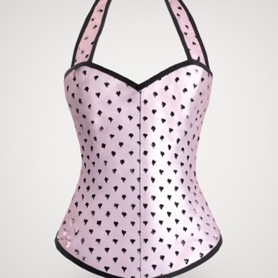 Corset cu buline și bretele roz