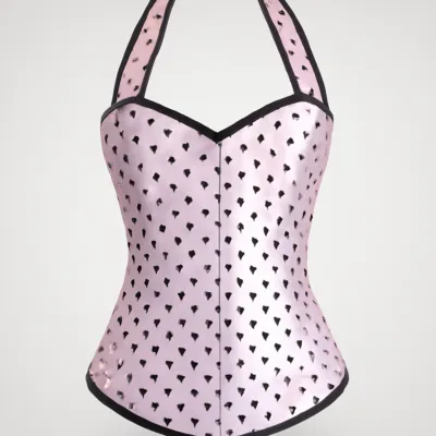 Corset cu buline și bretele roz
