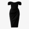 ai-product-11950 Rochie neagră fără bretele cu corset și gât barcă