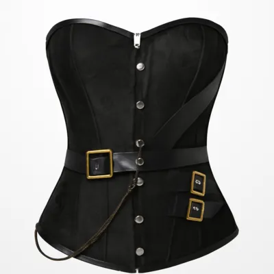 Corset negru steampunk