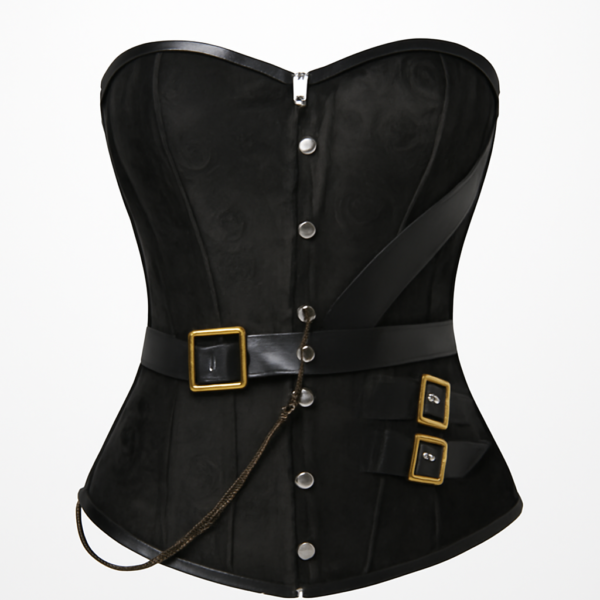 Corset negru steampunk