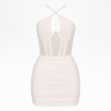 Rochie din tul alb cu corset și bretele