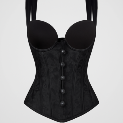 Corset topless cu bretele negru