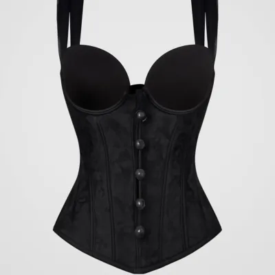 Corset topless cu bretele negru