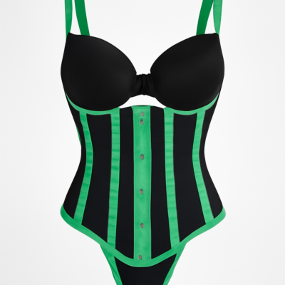 Corset verde și negru neon