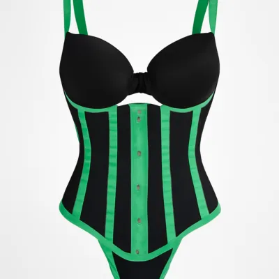 Corset verde și negru neon