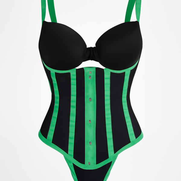 Corset verde și negru neon