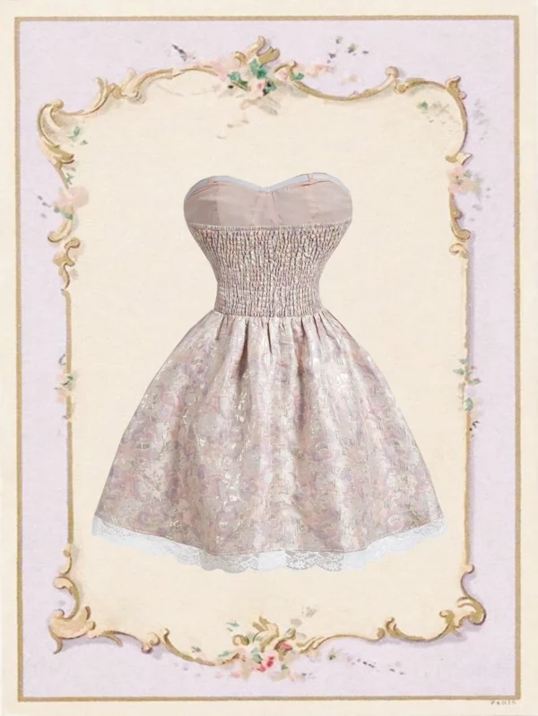 Rochie corset scurtă multicoloră a-line fără bretele din dantelă patchwork pentru femei, ideală pentru vară