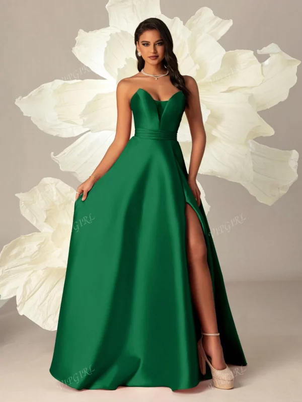 Rochie de seară elegantă, de înaltă calitate, verde, lungă, corset pentru femei