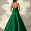 Rochie de seară elegantă, de înaltă calitate, verde, lungă, corset pentru femei