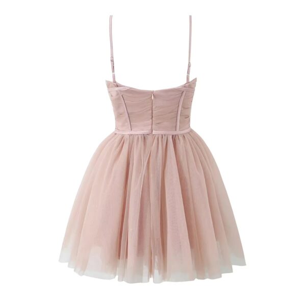 Rochie corset camisolă scurtă cu structură corset din plasă cu paiete contrastante