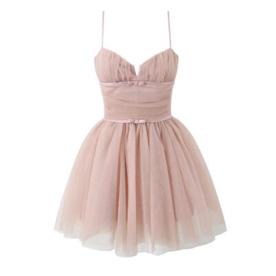 Rochie corset camisolă scurtă cu structură corset din plasă cu paiete contrastante