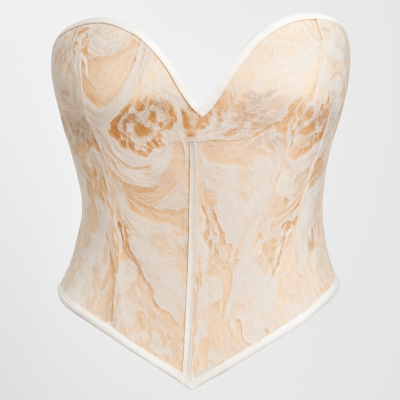 1 bucată femei aur corset topuri corset bustier sexy strapless crop-top dantelă dezosată sweetheart gât bodyshaper