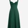Rochie corset lungă monocolor Lungime mâneci: fără mâneci Lungime: lungă Rochie de domnișoară de onoare cu bretele fine Rochie fără bretele monocoloră încrețită
