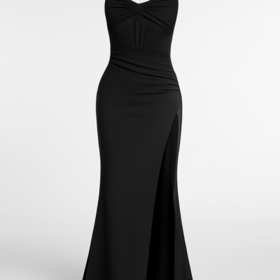 Rochie de cocktail la modă, fără bretele, cu corset negru lung, pentru femei, cu o tăietură simplă